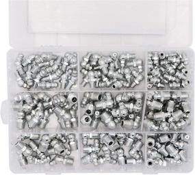img 3 attached to Taxutor 160-Pieces MM Metric Hydraulic Zerk Grease Fitting Assortment Set Kit - M6 M8 M10 Straight