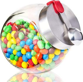 img 4 attached to 🍬 Premium 58oz Glass Penny Jar with Magnet Lid and Scoop - Ideal for Candy, Dry Goods, and Food Storage