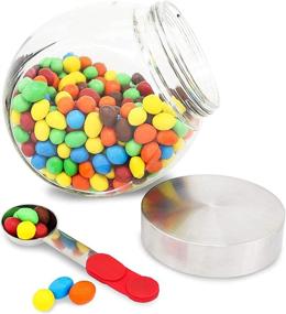 img 1 attached to 🍬 Premium 58oz Glass Penny Jar with Magnet Lid and Scoop - Ideal for Candy, Dry Goods, and Food Storage