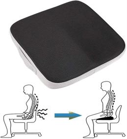 img 1 attached to 🪑 Большая подушка с памятью Tebery из пены: идеальный комфорт для офисного кресла и инвалидной коляски, с портативной ручкой для переноски