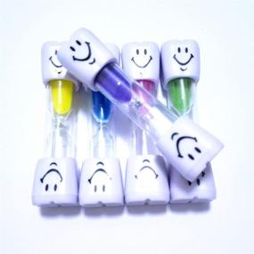 img 2 attached to 🌈 Colorful Set of 5 Pcs Smiley Sand Timers for Brushing Children's Teeth in 2 Minutes (5 Color Options)