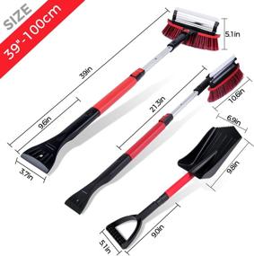 img 2 attached to ❄️ Ultimate 5-in-1 Snow Brush for Car | Extendable Shovel, Squeegee, & Ice Scraper Combo (29.5”-39.3”)