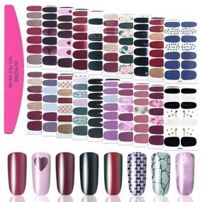 img 4 attached to SILPECWEE Nail Polish Wraps: 20 Adhesive Sheets with Glitter Nail Art Stickers and 1Pc Nail File - Manicure Kit for Women