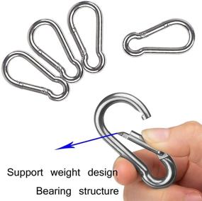 img 1 attached to SMTUNG Stainless Steel Spring Snap Hook Carabiner 🏕️ - Versatile Tool for Camping, Fishing, Hiking, and Traveling