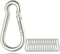 smtung stainless steel spring snap hook carabiner 🏕️ - versatile tool for camping, fishing, hiking, and traveling логотип