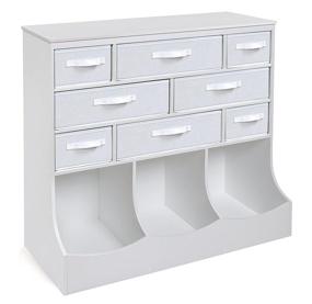 img 4 attached to 🗄️ 8-Cubby 3-Bin Storage Unit with Reversible Baskets for Organizing