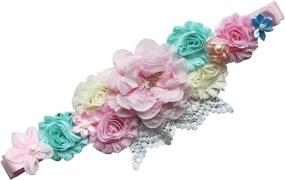 img 4 attached to 🌸 FANFAN Pregnancy Sash Belt: Floral Bridal Wedding Maternity Accessory - Y03