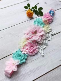 img 1 attached to 🌸 FANFAN Pregnancy Sash Belt: Floral Bridal Wedding Maternity Accessory - Y03