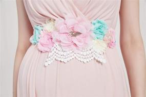img 3 attached to 🌸 FANFAN Pregnancy Sash Belt: Floral Bridal Wedding Maternity Accessory - Y03