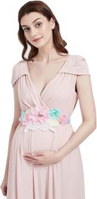 img 2 attached to 🌸 FANFAN Pregnancy Sash Belt: Floral Bridal Wedding Maternity Accessory - Y03