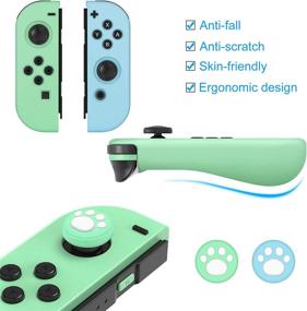 img 1 attached to 🎮 YUANHOT Accessories Bundle for Switch Animal Crossing Edition: Carrying Storage Case, Screen Protector, Remote Protective Cover, Games Holder, Thumb Caps - Blue
