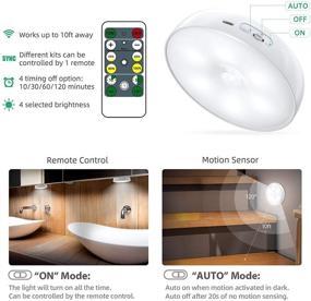 img 2 attached to 6-Pack LED Closet Lights with Motion Sensor & Remote Control - USB Rechargeable Dimmer Step Lights for Under Cabinet, Kitchen, Hallway, Stairs - Night Safe Lighting