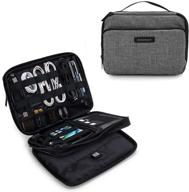 💼 bagsmart 3-layer cable organizer bag for 7.9-inch tablet, ipad mini, hard drives, charger, kindle - grey logo