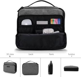 img 1 attached to 💼 BAGSMART 3-Layer Cable Organizer Bag for 7.9-inch Tablet, iPad Mini, Hard Drives, Charger, Kindle - Grey