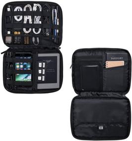 img 2 attached to 💼 BAGSMART 3-Уровневая сумка для организации кабелей для 7,9-дюймового планшета, iPad Mini, жестких дисков, зарядных устройств, Kindle - серый.
