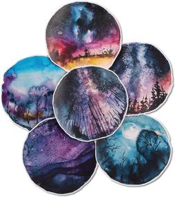 img 4 attached to 🌌 Navy Peony Starry Night Sky Stickers (6 Pack) - Large, Adorable, Water-Resistant and Long-Lasting, Artistic Constellation Decals for Bottles, Laptops, and Scrapbooks