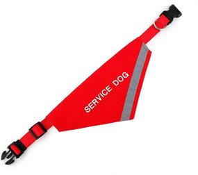 img 2 attached to 🐾 Doggie Stylz Service Dog Bandana: Reflective Strip for Night Safety, Matching Collar and Leash Attachment, Red Large (Neck 16-24")