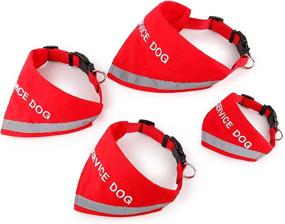 img 4 attached to 🐾 Doggie Stylz Service Dog Bandana: Reflective Strip for Night Safety, Matching Collar and Leash Attachment, Red Large (Neck 16-24")