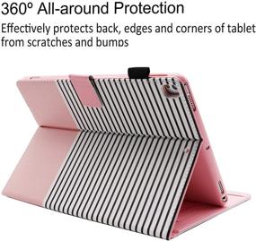 img 1 attached to 2021 iPad 9th Generation Case, iPad 10.2 inch Case 📱 for Kids Girls - Alugs Multi-Angle Viewing Folio Case, Stripe Design