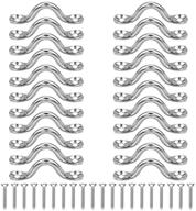 🔩 hamineler 22pcs m5 stainless steel eye straps: versatile ceiling and wall mount u hooks with wood screws for secure installation логотип