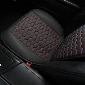 img 3 attached to Black Panther 1 Piece Luxury PU Leather Front Car Seat Cover Breathable And Non-Slip Auto Seat Protector For 95% Car Seats (Black Red Line)