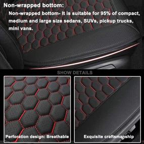 img 1 attached to Black Panther 1 Piece Luxury PU Leather Front Car Seat Cover Breathable And Non-Slip Auto Seat Protector For 95% Car Seats (Black Red Line)