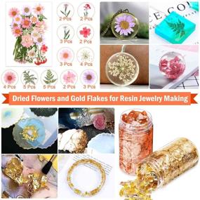 img 2 attached to Complete Resin Jewelry Making Kit: Thrilez Resin Decoration Supplies with 🎨 Glitter, Foil, Flowers, Mylar & More for DIY Craft, Slime, Nail Art