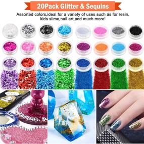 img 1 attached to Complete Resin Jewelry Making Kit: Thrilez Resin Decoration Supplies with 🎨 Glitter, Foil, Flowers, Mylar & More for DIY Craft, Slime, Nail Art