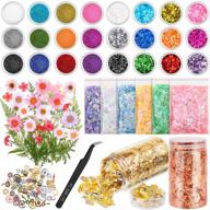 complete resin jewelry making kit: thrilez resin decoration supplies with 🎨 glitter, foil, flowers, mylar & more for diy craft, slime, nail art logo