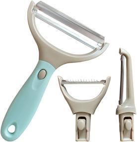 img 4 attached to Bahoki Essentials 3 Piece Peeler Set: Stainless Steel Trio Vegetable and Fruit Peeler Kit for Efficient Kitchen Tasks