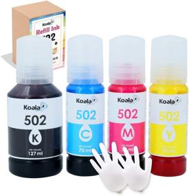 img 4 attached to 🖨️ Koala Compatible Refilled Ink Bottle Replacement for 502 T502 - ET-2700 ET-2750 ET-2760 ET-3750 ST-2000 ST-3000 ST-4000 Printer - Black, Cyan, Magenta, Yellow, 4 Pack