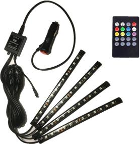 img 4 attached to 🚗 Enhanced Safety with Safe View Car LED Strip Light: 4pcs 48 LED DC 12V Multicolor Music Car Interior Light Kit featuring Sound Active Function, Wireless Remote Control, and Car Charger