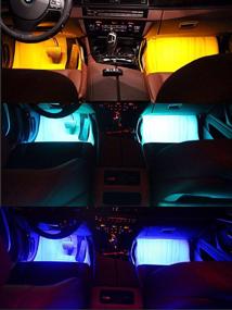 img 3 attached to 🚗 Enhanced Safety with Safe View Car LED Strip Light: 4pcs 48 LED DC 12V Multicolor Music Car Interior Light Kit featuring Sound Active Function, Wireless Remote Control, and Car Charger