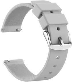 img 4 attached to Sandein Watch Bands - Silicone Quick Release Soft Rubber Replacement Watch Strap - Compatible With 18Mm