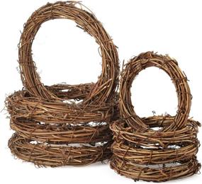 img 4 attached to 🍇 8 PCS Natural Grapevine Wreath Rings, Rattan Vine Branch Hoop for DIY Christmas Wreath Easter Craft Holiday Party Decors (2 Sizes: 4-inch &amp; 6-inch)