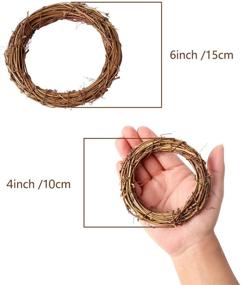 img 3 attached to 🍇 8 PCS Natural Grapevine Wreath Rings, Rattan Vine Branch Hoop for DIY Christmas Wreath Easter Craft Holiday Party Decors (2 Sizes: 4-inch &amp; 6-inch)