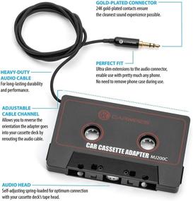 img 2 attached to 🚗 Адаптер для кассет Carwires MJ200C Premium: Улучшите звук в вашем автомобиле с помощью аудио-кабеля длиной 1 м / 3,28 фута