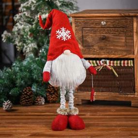 img 1 attached to 🎅 Christmas Large Gnome 2021: Adjustable Leg Swedish Santa Plush Doll for Holiday Home Decorations