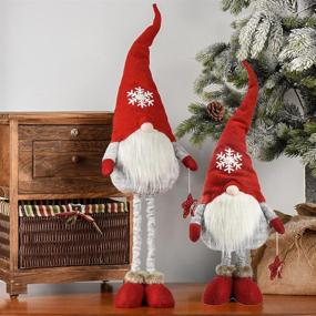 img 4 attached to 🎅 Christmas Large Gnome 2021: Adjustable Leg Swedish Santa Plush Doll for Holiday Home Decorations