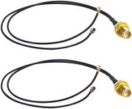 🔌 pigtail antenna wifi coaxial cable - rp sma female to 2 ipx u.fl female 1.13 y-type combiner cable for wifi router, gateway, mini pcie cards, xbox network card, wifi adapter (pack of 2) logo