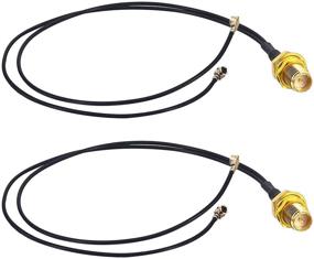 img 4 attached to 🔌 Pigtail Antenna WiFi Coaxial Cable - RP SMA Female to 2 IPX U.FL Female 1.13 Y-Type Combiner Cable for WiFi Router, Gateway, Mini PCIe Cards, Xbox Network Card, WiFi Adapter (Pack of 2)