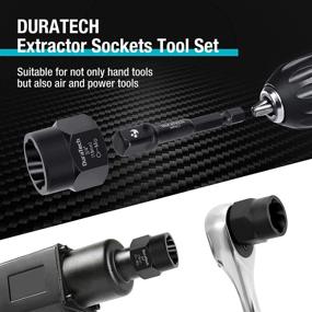 img 1 attached to 🔧 DURATECH 15-Piece Impact Bolt & Nut Remover Set: Extractor Socket Tool Set with 2 Hex Adapters, Storage Box, Premium CR-MO Steel Construction, SAE & Metric Sizes