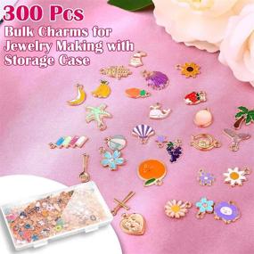 img 2 attached to Wholesale Bulk Assorted Gold-Plated Enamel Charms - 300pcs for Jewelry 📿 Making, Gikasa Earring Charms for DIY Necklace Bracelet Crafting and Jewelry Making