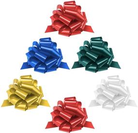 img 4 attached to 🎁 Mata1 Pull Bows for Gifts - Assorted Colors, 9 Inch, Set of 25: Perfect Ribbon Pull Bows for Christmas, Presents, and Gift Wrapping!