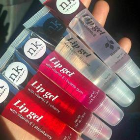 img 4 attached to 💧 Ultimate Hydration and Nourishment: NK Hydrating Lip Gel Variety Set - Vitamin E (Clear, Rosehip Oil, Bubble Gum, Cherry, Strawberry)