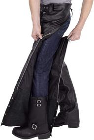 img 2 attached to 🏍️ Viking Cycle Men's Braided Motorcycle Leather Chaps: Top-Quality Biker Gear