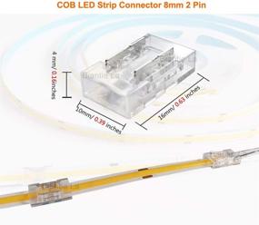 img 2 attached to 💡 COB LED Light Strip Connectors 8mm 2 Pin Extension Kit for High Density LED Strip Lights - PCB Jumper with 20AWG Extension Wires