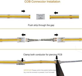 img 1 attached to 💡 COB LED Light Strip Connectors 8mm 2 Pin Extension Kit for High Density LED Strip Lights - PCB Jumper with 20AWG Extension Wires