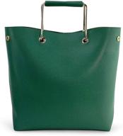 👜 chic vegan leather convertible top handle handbag for women with metal handle logo