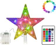 🌟 9 inch kbg christmas star tree topper light with remote control - color-changing led bethlehem star decoration - battery powered (3aa) logo